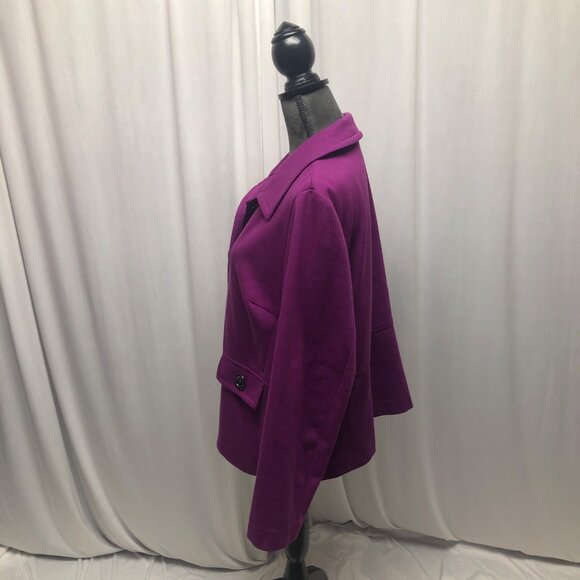 JM Collection Purple Jacket Womens Size XL Button Up Blazer Jacket Office - Picture 3 of 6